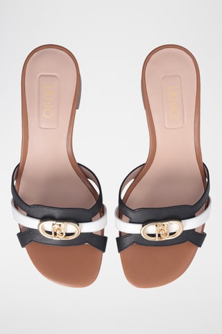 Mules à talons en cuir - Noir