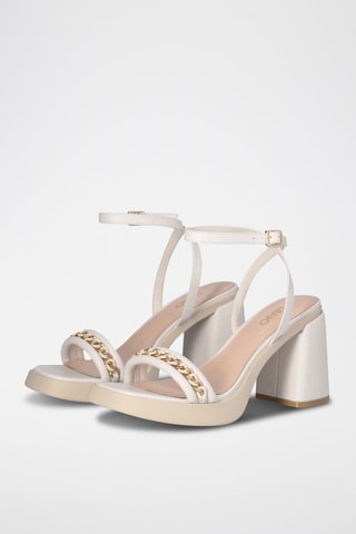 Sandales à talons en cuir Gisele - Beige