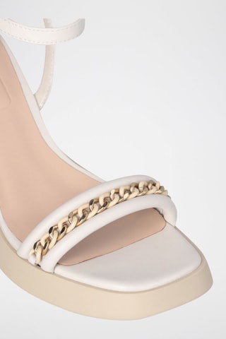 Sandales à talons en cuir Gisele - Beige