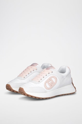 Baskets en nubuck Lolo - Blanc et rose