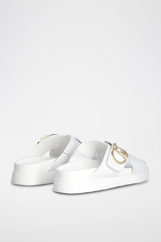 Mules plateformes en cuir - Blanc