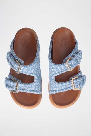 Mules - Argenté, blanc et bleu