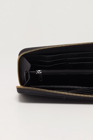Leren Portefeuille Yna - Bordeauxrood - Klein - Zwart