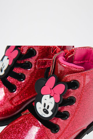 Bottines en cuir Minnie Disney Rose foncé