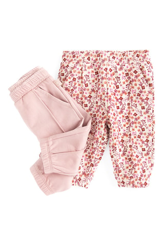 2 pantalons - Rose et écru