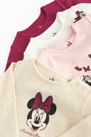 4 bodys Minnie Disney - Bordeaux et rose