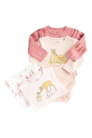 4 bodys Bambi Disney - Rose et blanc