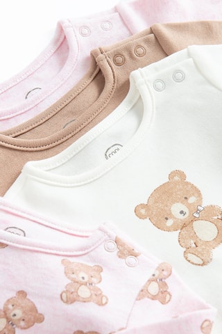 4 bodys - Rose et blanc