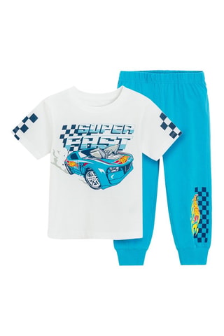 Pyjama Hot Wheels - Blanc et bleu