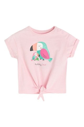 T-shirt noué - Rose poudré