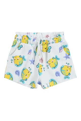 2 shorts Polochon et Ariel La petite Sirène Disney Blanc et rose
