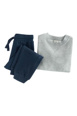 Sweat et jogging - Gris clair chiné et bleu marine