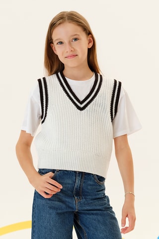 Pull sans manches - Ecru