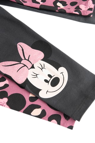 2 leggings Minnie Disney - Fuchsia et noir