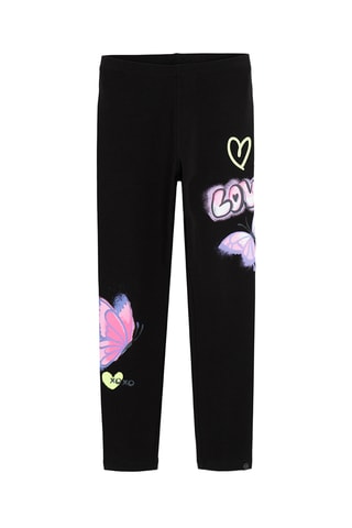 2 leggings - Noir et rose poudré