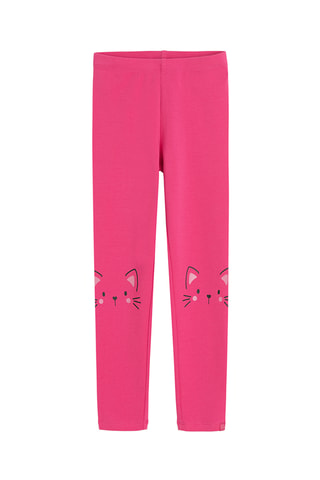 3 leggings - Bleu marine, fuchsia et rose poudré