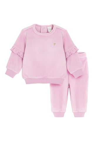 Sweat et jogging en velours - Rose
