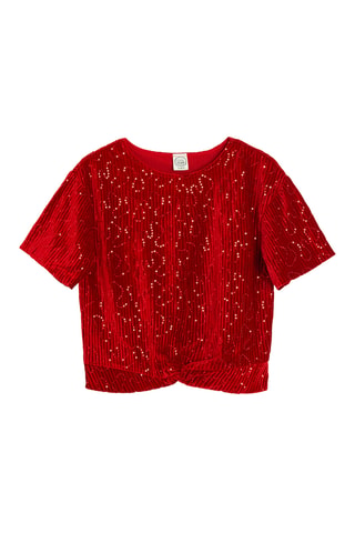 T-shirt en velours - Rouge