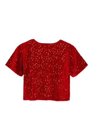 T-shirt en velours - Rouge