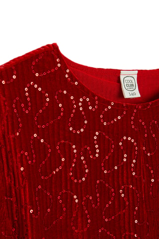 T-shirt en velours - Rouge