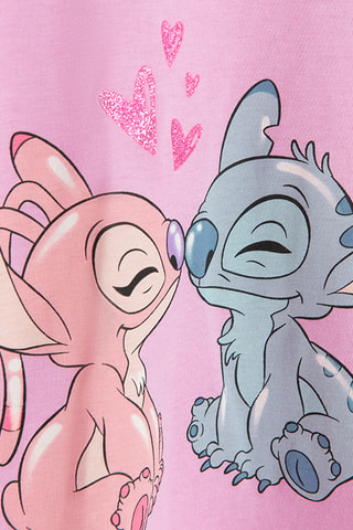 T-shirt Angel et Stitch Lilo et Stitch Disney - Ecru