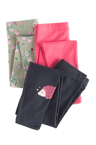 3 leggings - Corail et noir