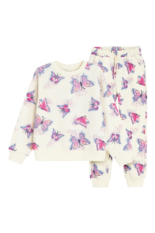 Sweat et jogging - Ecru et fuchsia