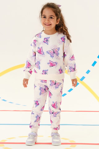 Sweat et jogging - Ecru et fuchsia