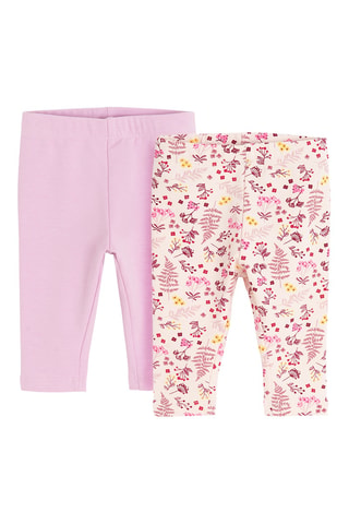 2 jeggings - Rose poudré et rouge brique