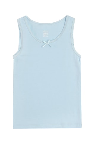 5 débardeurs en coton biologique - Blanc, rose et ciel