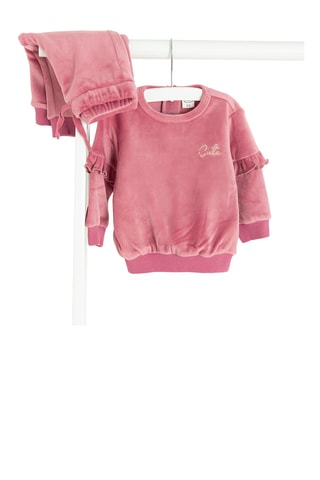 Sweat et jogging en velours - Rose