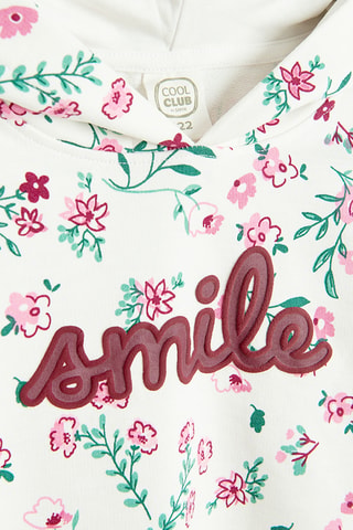 Sweat à capuche et pantalon - Blanc et rouge brique