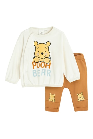 Sweat et pantalon Winnie L’ourson - Blanc et camel