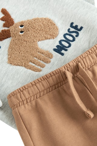 Sweat et jogging - Gris clair chiné et marron
