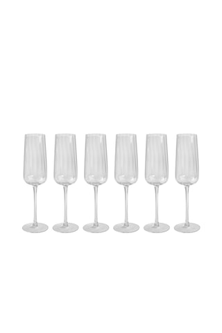 6 flûtes en cristallin soufflé bouche Cléo - 28 cl