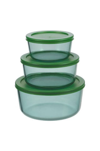3 boîtes de conservation en verre borosilicate Aloe - 40 / 65 / 95 cl