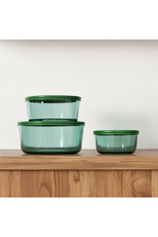 3 boîtes de conservation en verre borosilicate Aloe - 40 / 65 / 95 cl