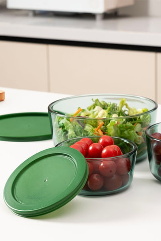 3 boîtes de conservation en verre borosilicate Aloe - 40 / 65 / 95 cl