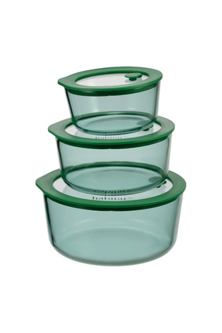 3 boîtes de conservation en verre borosilicate Aloe - 40 / 65 / 95 cl