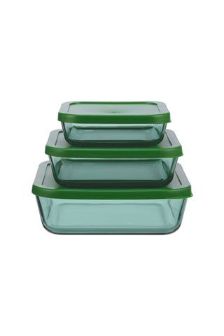 3 boîtes de conservation en verre borosilicate Aloe - 32 / 52 / 80 cl