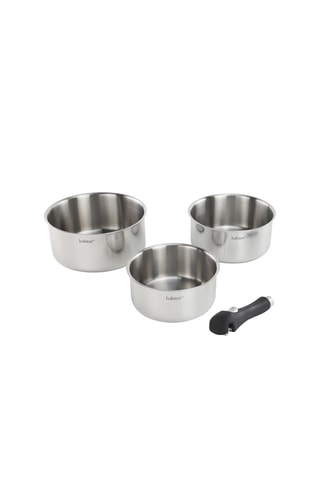 3 casseroles en acier inoxydable avec manche amovible Epure - 1,25 / 2 / 2,5 l