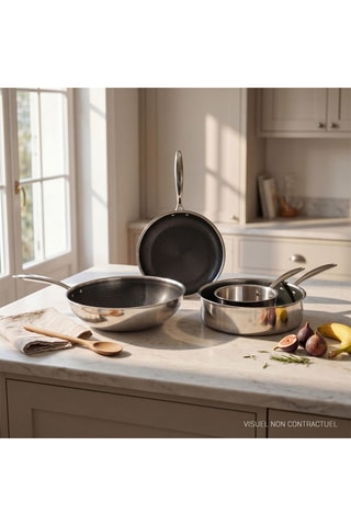 Wok en acier inoxydable Hera - 24 cm - 2,5 l