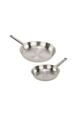 2 poêles en acier inoxydable Epure - 20 et 28 cm