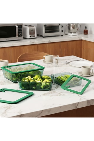 3 boîtes de conservation en verre borosilicate Aloe - 64 cl et 1,05 / 1,52 l