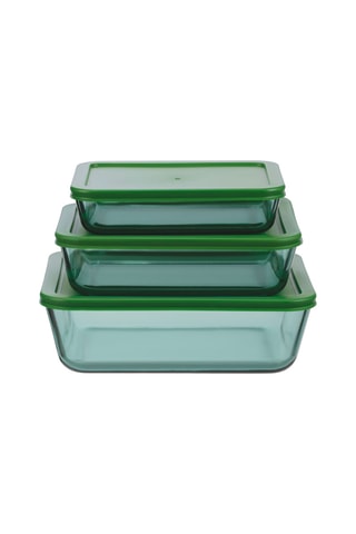 3 boîtes de conservation en verre borosilicate Aloe - 64 cl et 1,05 / 1,52 l