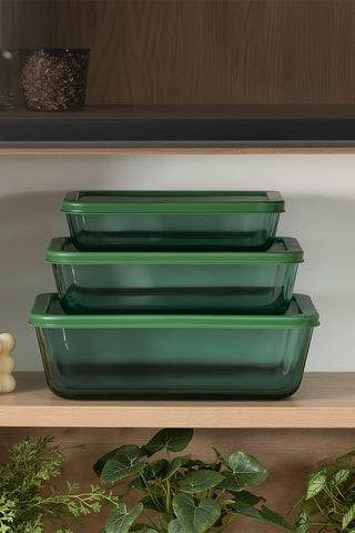 3 boîtes de conservation en verre borosilicate Aloe - 64 cl et 1,05 / 1,52 l