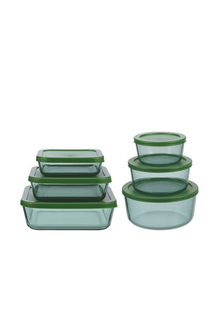 6 boîtes de conservation en verre borosilicate Aloe - 32 / 40 / 52 / 65 / 80 / 95 cl