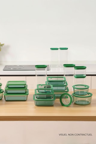 6 boîtes de conservation en verre borosilicate Aloe - 32 / 40 / 52 / 65 / 80 / 95 cl