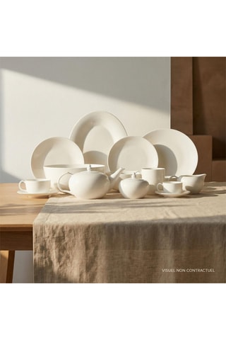 6 assiettes plates en Bone China Taidu II - 26,7 cm