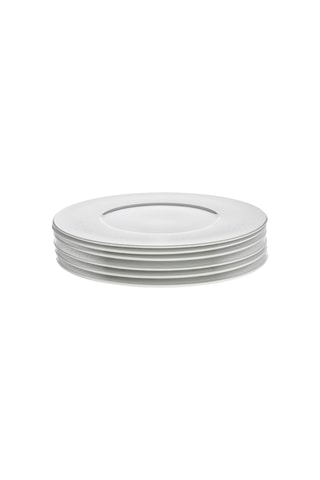 6 assiettes plates en porcelaine Solène - 27 cm